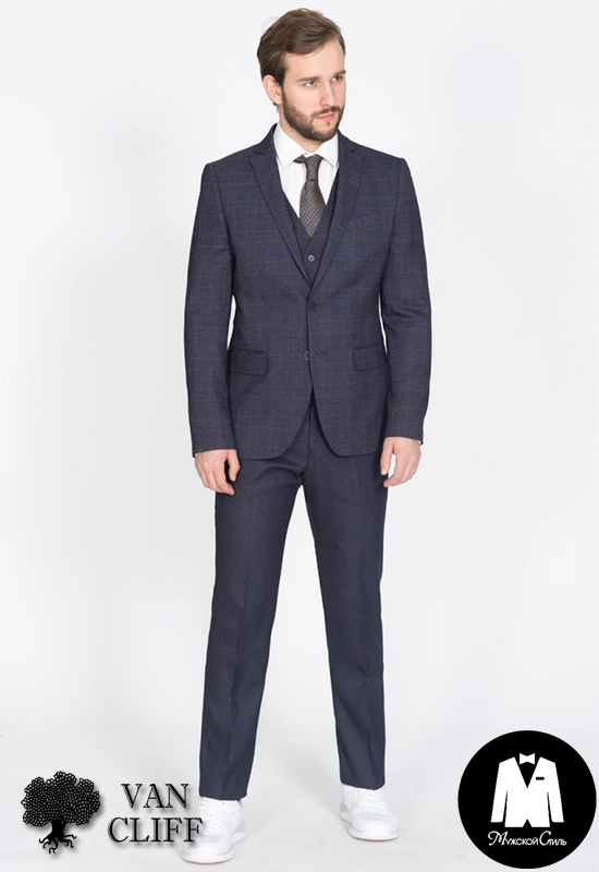 Костюм тройка Максфорт клетка